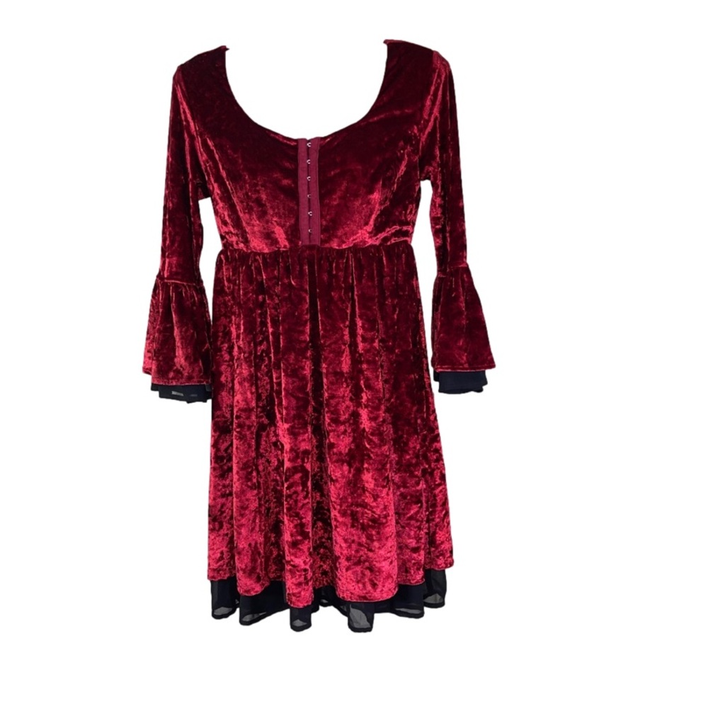 Hot Topic red bell sleeve dress small - Picture 3 of 7